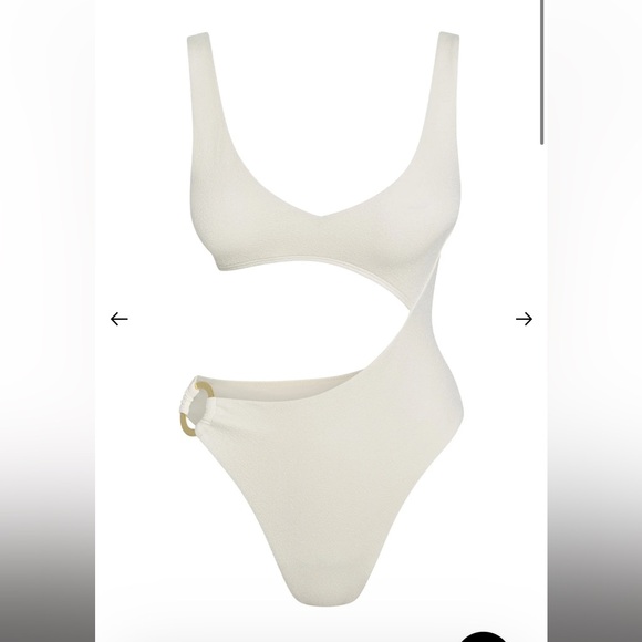 MONDAY SWIMWEAR ST. BARTH'S ONE PIECE - IVORY BOUCLE SIZE S - Picture 1 of 10